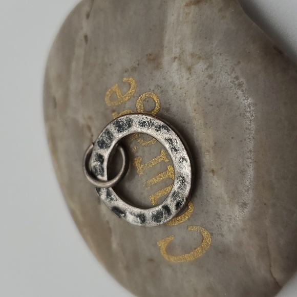Sterling circle disc trendy charm‎ pendant - Picture 1 of 2